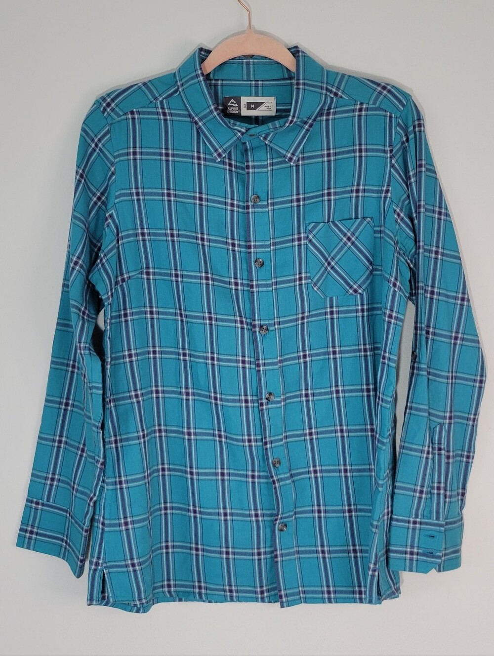 Alpine Teal Plaid Long-Sleeve Button-Down Shirt
